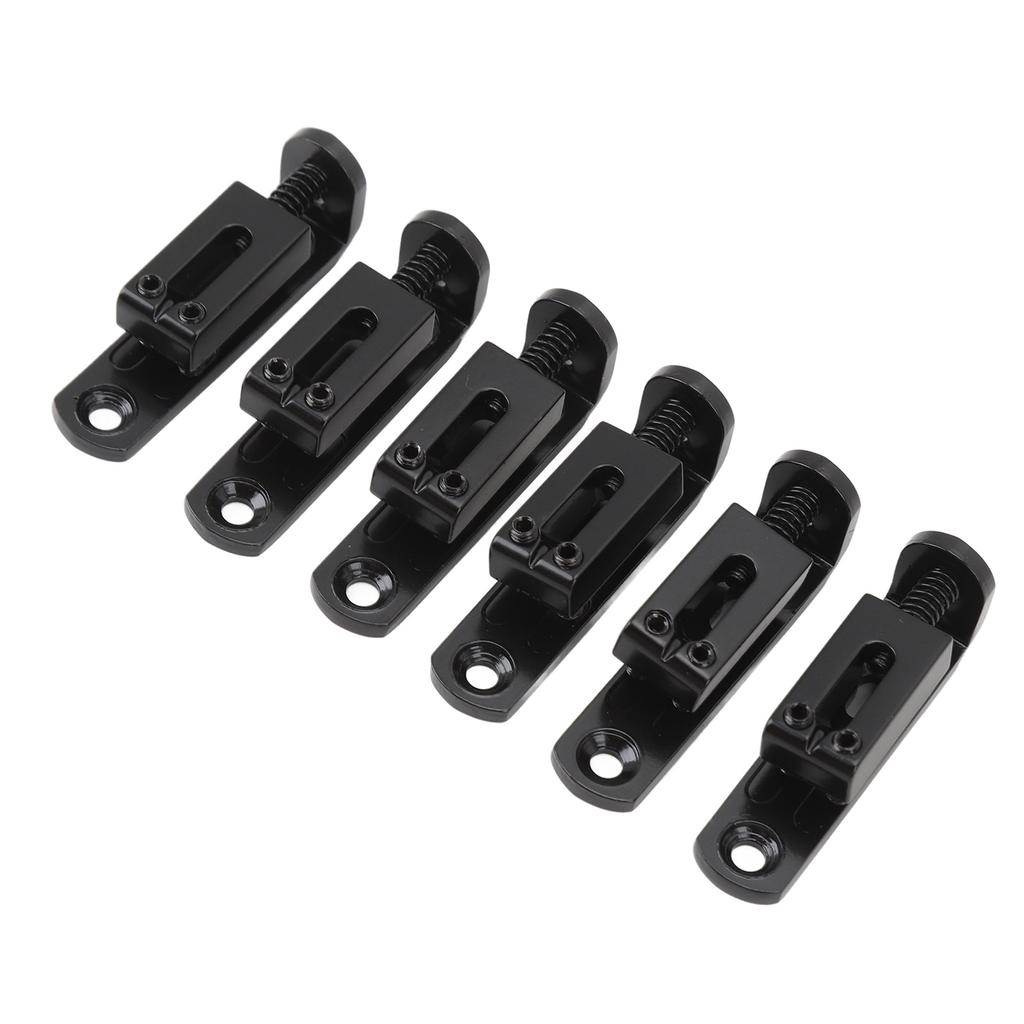 6PCS Guitar Bridge Saddle Split Type Zinc Alloy Electric Guitar Saddle Replacement Black