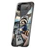 Hard PC Phone Case For Samsung Galaxy Z Flip 7 6 5 4 Black Cover For Galaxy Z Flip 3 Foldable Shockproof Capas Mapache Funda Bag