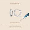 BAMOER Dazzling Classic Moissanite Ear Buckles 925 Sterling Silver Hoop Earrings for Women Engagement & Wedding Jewelry Gift