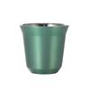 1PCS 80ml New Simple Flat Bottom Cup Stainless Steel Double-layer Inner Tank Capsule Coffee Cup High-grade Solid Color Water Cup