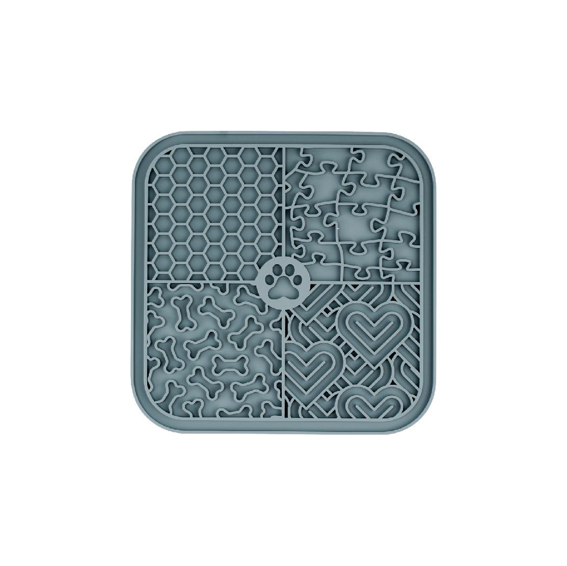 Durable Chew Proof Silicone Pet Licking Mat Slow Feeder for Dogs and Cats Anxiety Relief Slow Eating синий