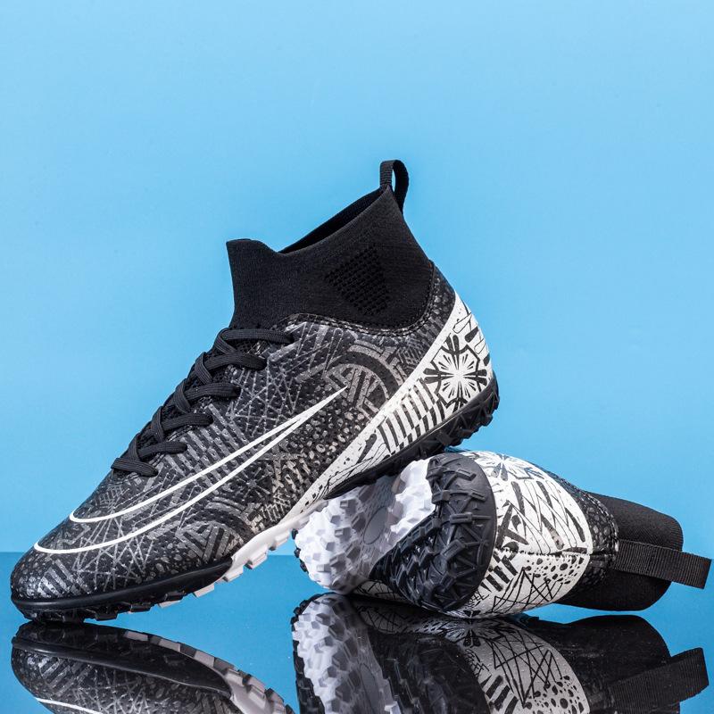 Football Shoes Men's Autumn High Top Spikes Broken Nails Student Children Boys Professional Training 2025