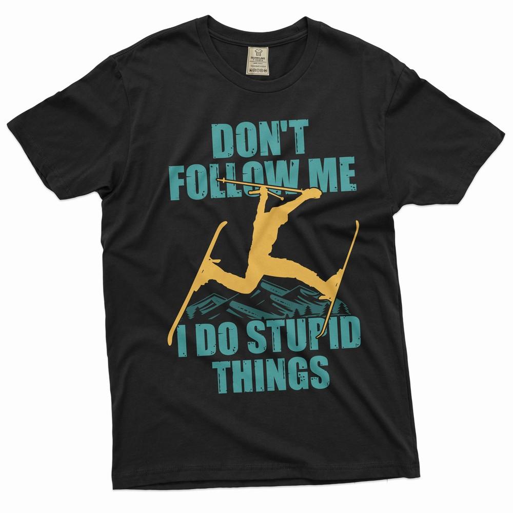 

Men s funny skiing Tshirt Skiing gifts winter season gifts sports funny shirt S