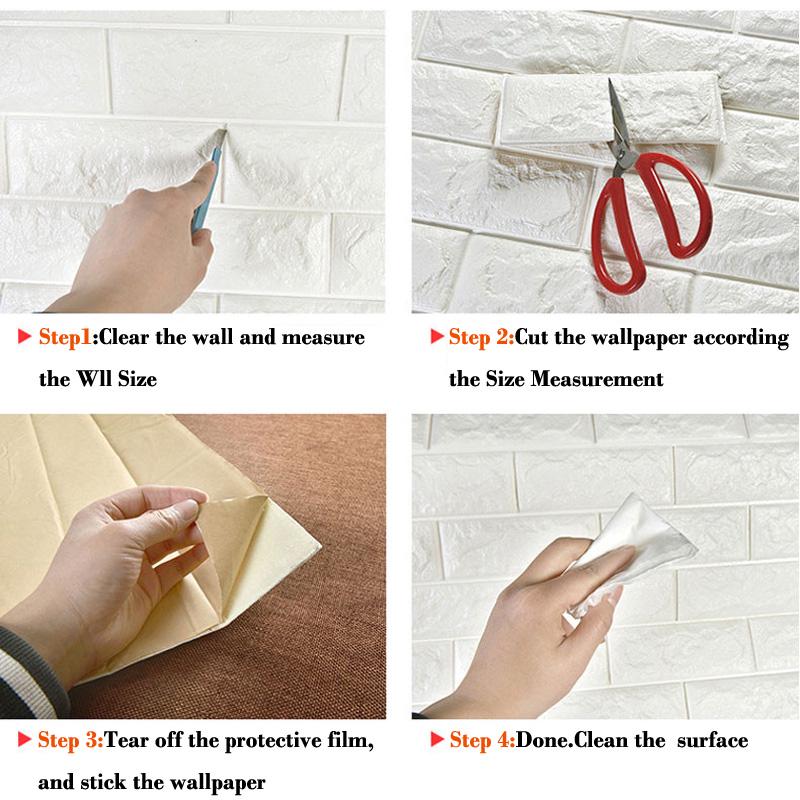 3D Self Adhesive Wall Stickers For Kids Room Bedroom Decor DIY Foam Brick Room Decor Wallpaper Home Decor Living Wall Sticker