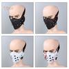Unisex Faux Leather Rivet Spike Face Cover Halloween Party Prop