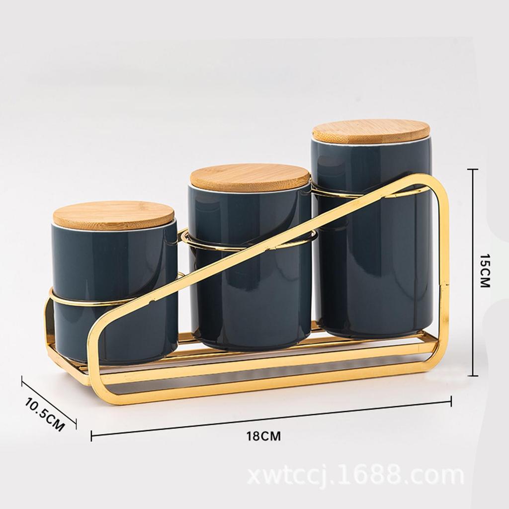3x Kitchen Canister Pots Storage Containers Jars for Snacks Cafe