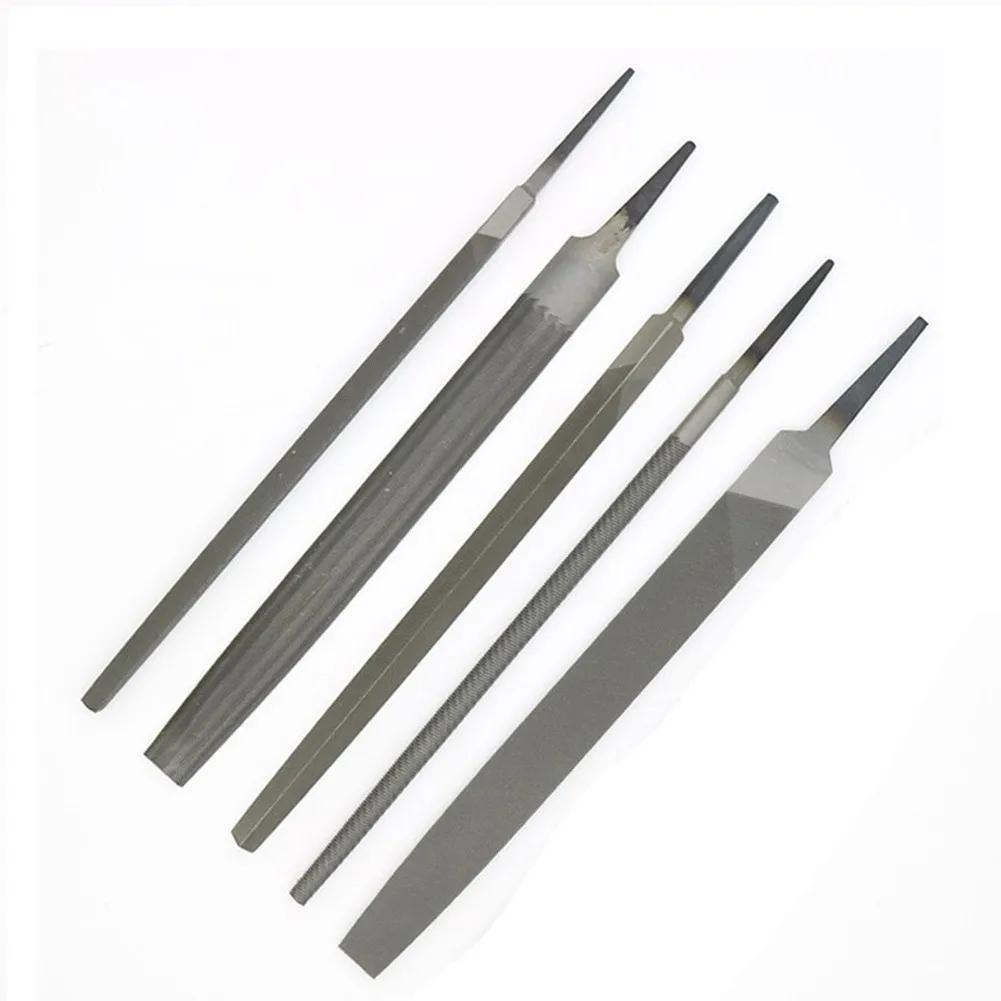 6 Inch 150mm Steel Files Without Handle Round Half-round Triangular Square Flat File 5 Styles Alloy Steel FilesFor Metal Sanding