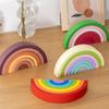 Early Childhood Education Building Block Colorful Wooden Stacked Music Variety Collage Educational Toys Rainbow Bridge Rainbow Room
