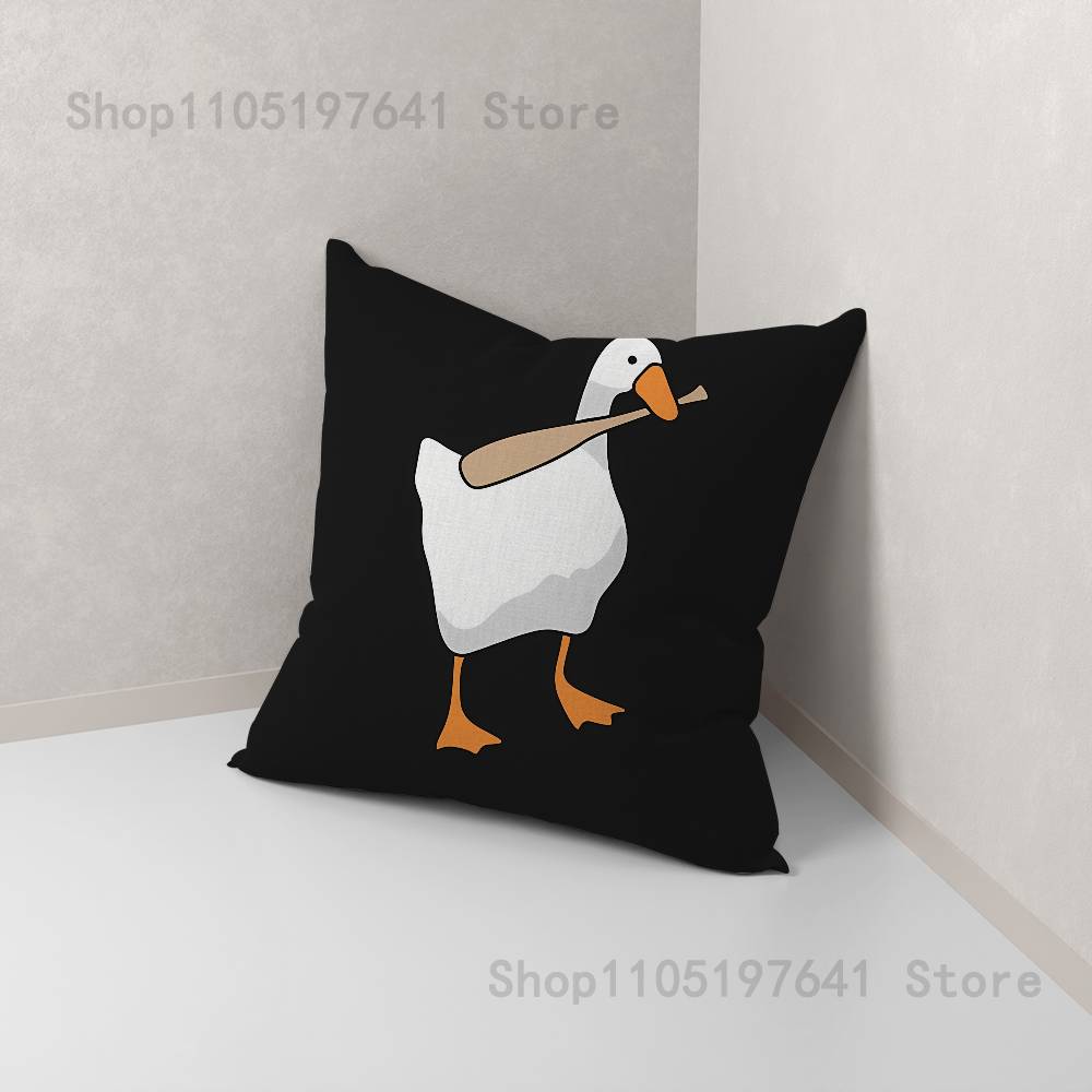 Funny D-DucK Goose meme Anime Celebrity Merchandise All-Match Printed Pillow Case Sofa Car Office Room Decoration Protector