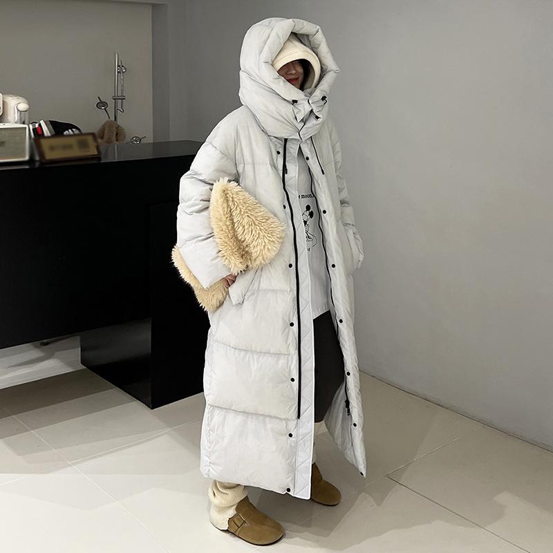 Fashion Thickened Long Down Jacket Women's and Women's 2025 Winter New Hooded Warm Jacket Big Quilt
