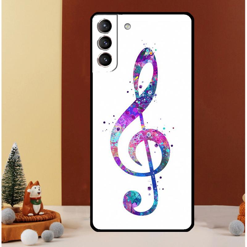 Treble Clef Music Note Case For Samsung Galaxy S25 S26 Ultra S21 S22 S20 S23 S24 Ultra S10 Plus S25 FE Cover Funda