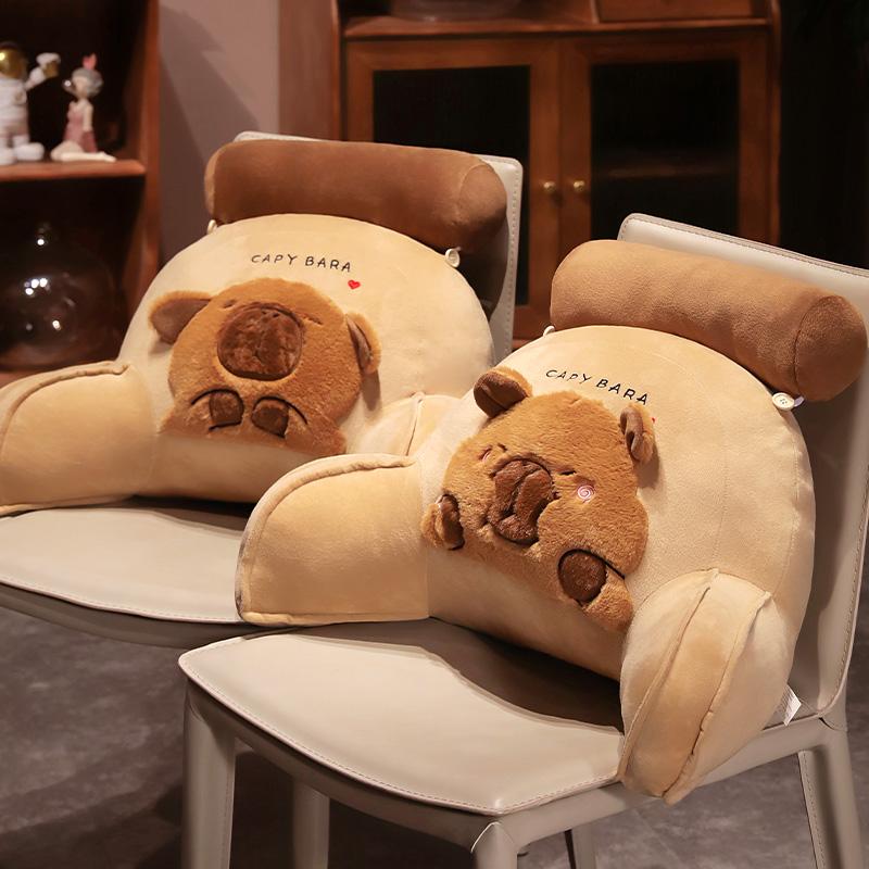 Cartoon bedside Soft Animal Capybara Backrest Sofa Cushion Triangle Plush Pillow Birthday Gifts