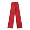 Women's Stretchy Knit Cardigan Vest & High-Waisted Wide-Leg Pants Set