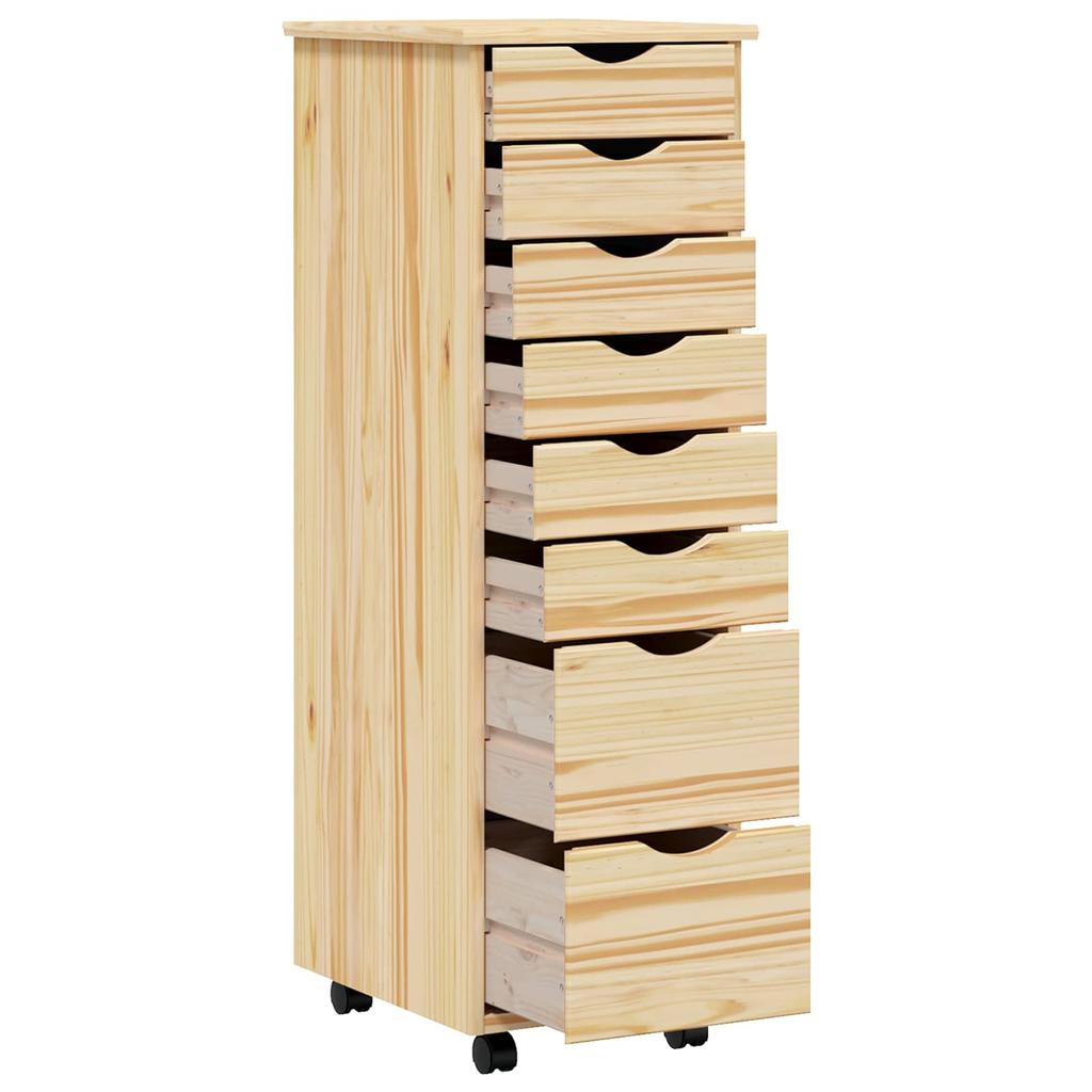 MOSS Mobile Storage Cart with Drawers Clear Lacquer Finish 34 x 39 x 103 cm