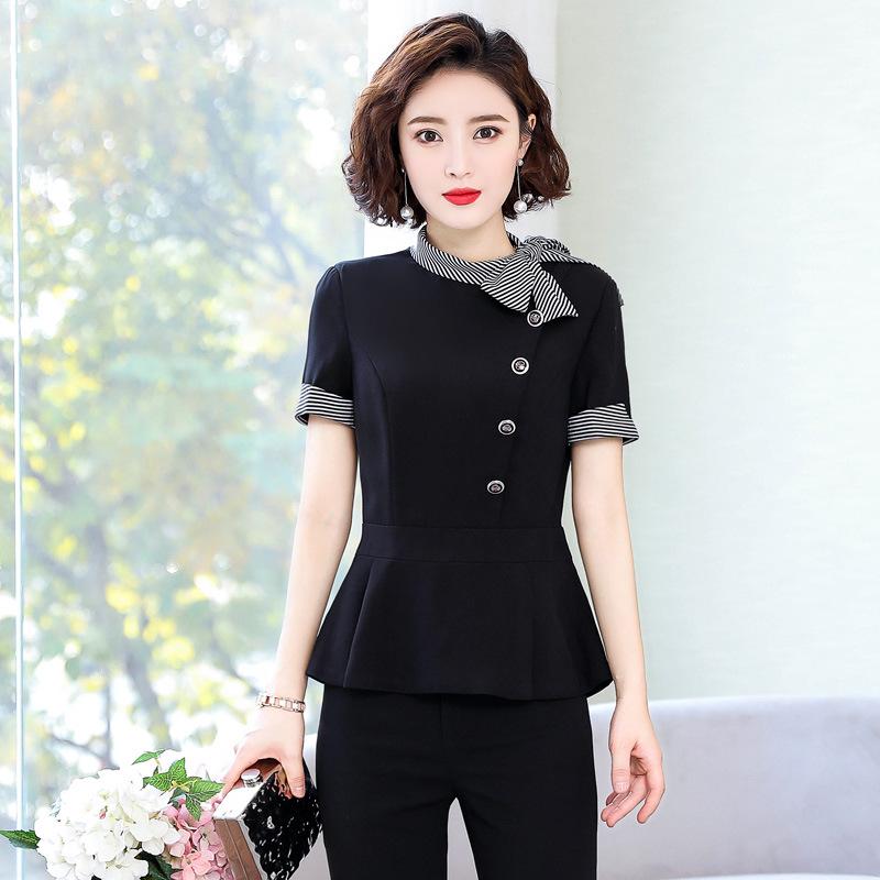 Dámské sako s krátkým rukávem v korejském stylu jaro/léto 2025 - Profesionální dámské sako