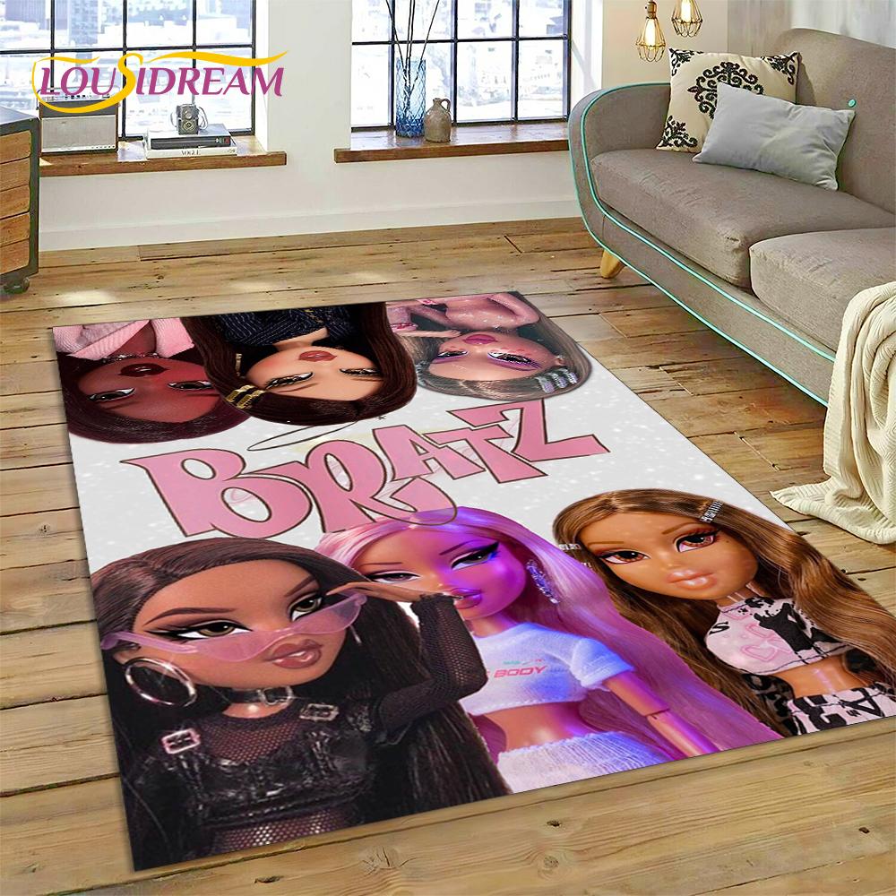 3D Cartoon Bratz Girlz Rock Game HD Carpet Rug for Home Living Room Bedroom Sofa Doormat Decor,kids Area Rug Non-slip Floor Mat