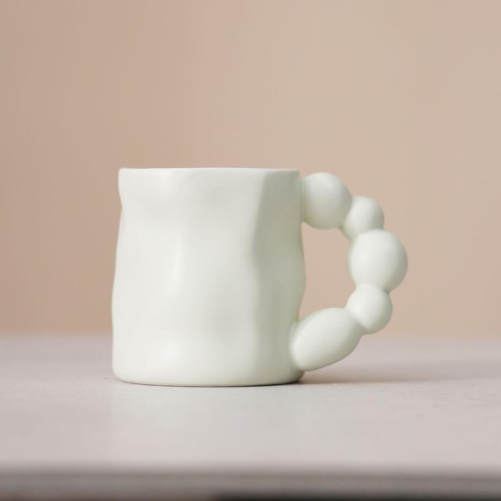 Ceramic Coffee Cup Large Capacity Macaron Color Mug Irregular Latte Cup