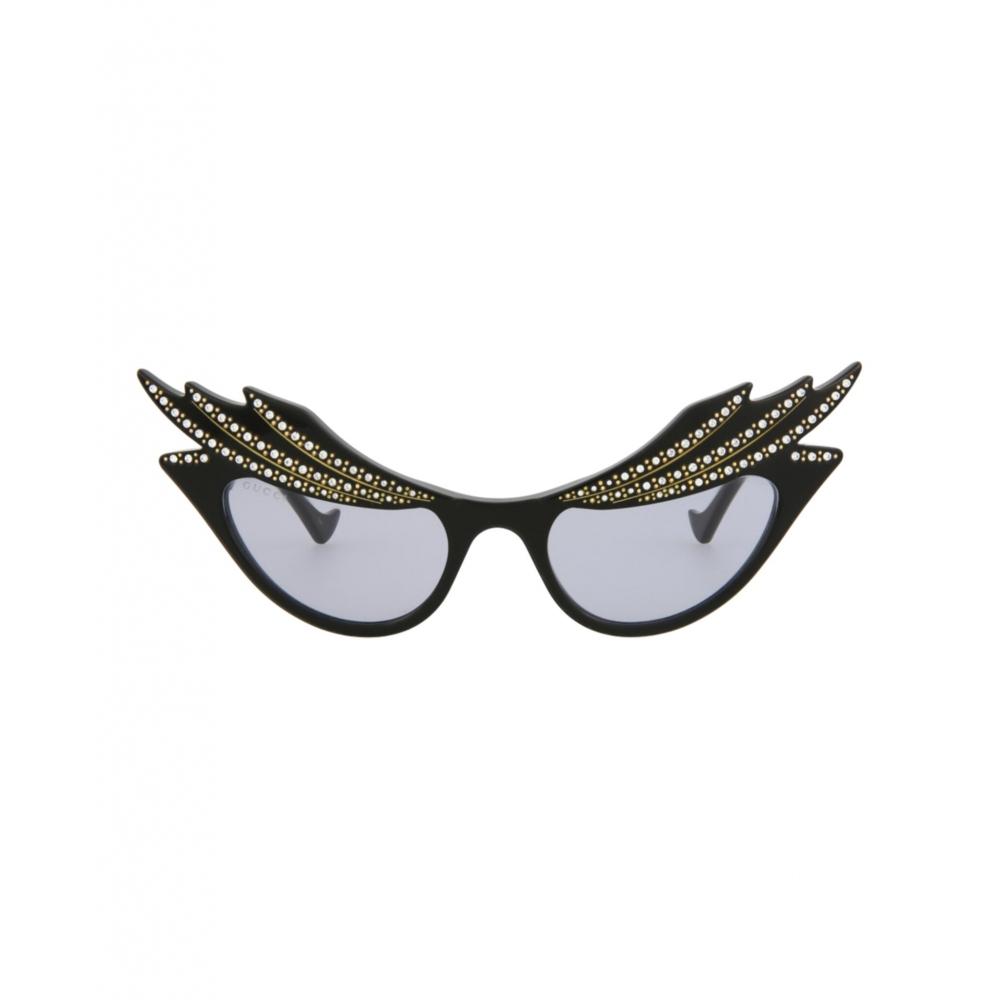 

Gucci Cat Eye Frame Acetate Sunglasses black black violet