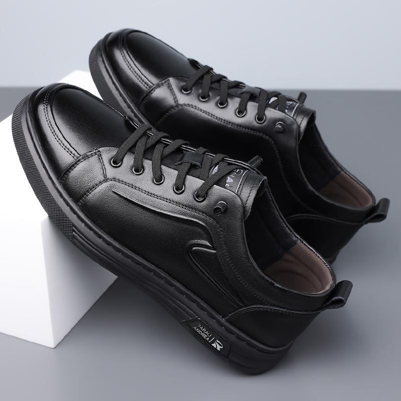 Fashion Casual Leather Men's Sneakers Lightweight Comfortable Walking Shoes for Everyday Wear Skateboard Footwear Male Tenis Masculino