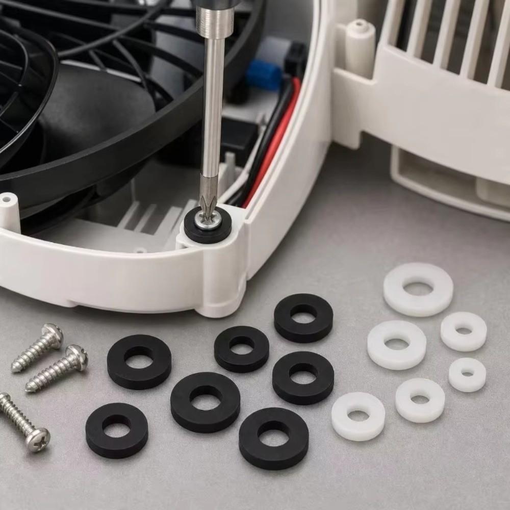 250/500PCS White Black Sealing Ring Plastic Flat Gasket Set Insulation Washer Set for Screw Bolt