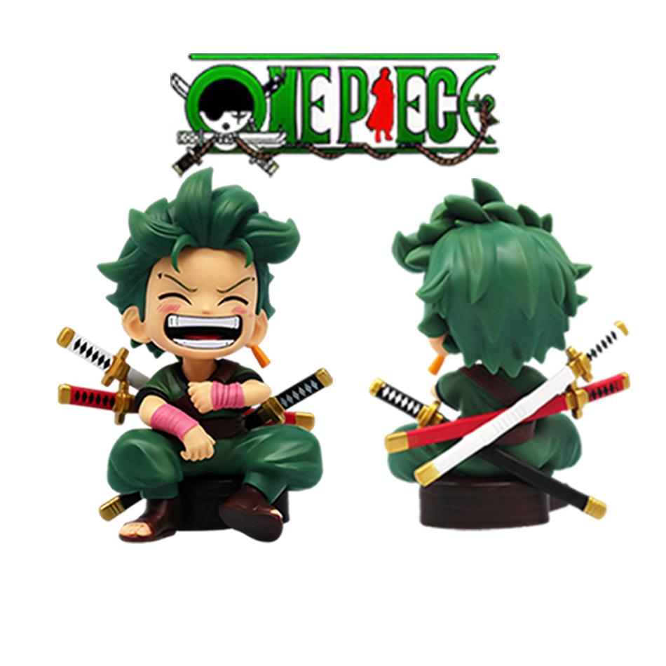 13Cm Anime  Figurine Monkey D Luffy Roronoa Zoro Kawaii Toys Q Figural Nendoroid Car Decoration Pvc Model Birthday Gifts