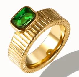 Anello Minimalista in Acciaio Inossidabile a Forma di Cuore Amore Vuoto per Donne Anelli con Zirconi Intarsiati Colore Oro Impermeabile Gioielli Moda Romantica