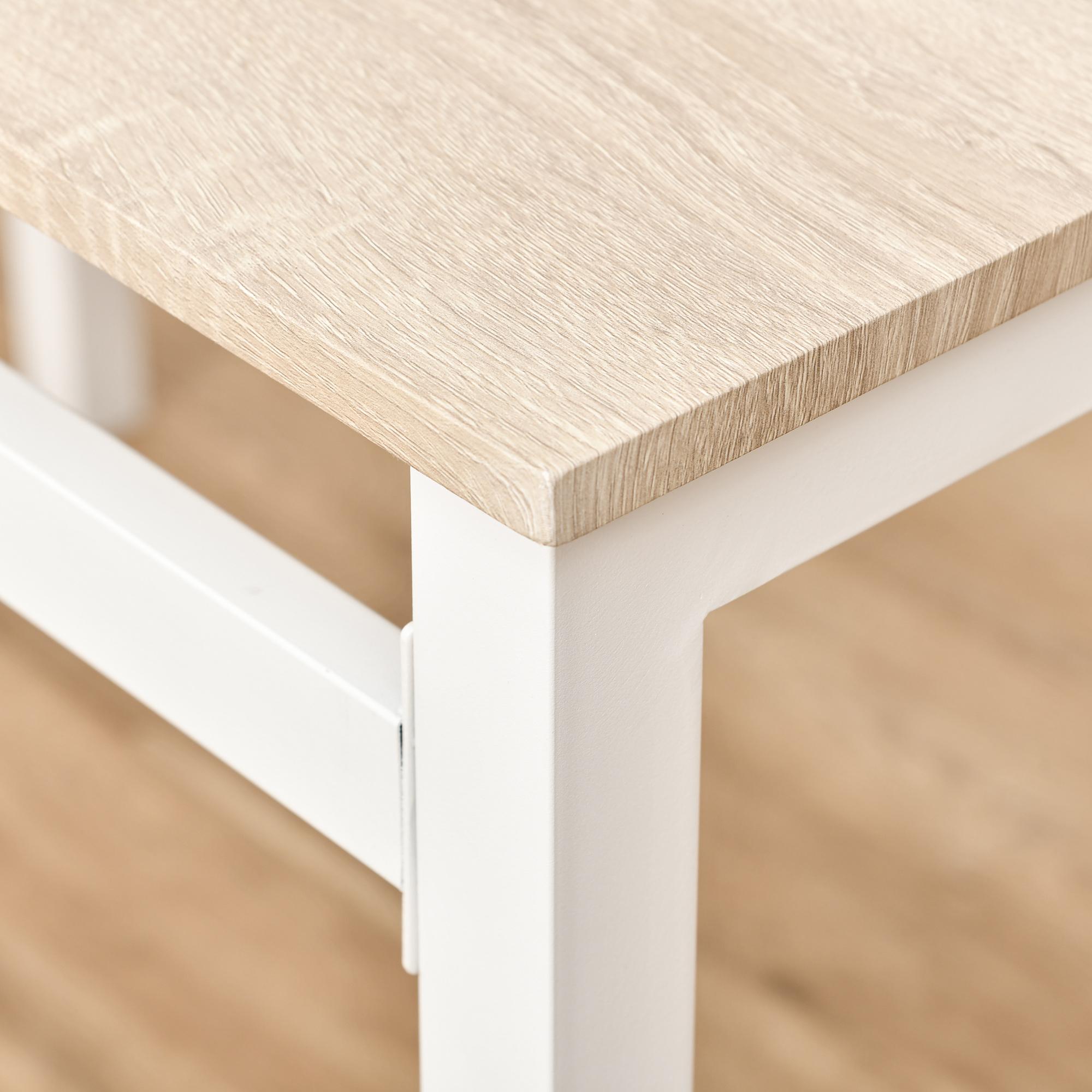 Ensemble de salle à manger 5 pièces avec table et 4 chaises en MDF imitation bois et métal Gris et Blanc Pour salle à manger moderne