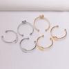 20pcs Color Retention 14K Gold Open Flat Drag Ring Sticky Pearl Ring Diy Handmade Adjustable Flat Ring Holder