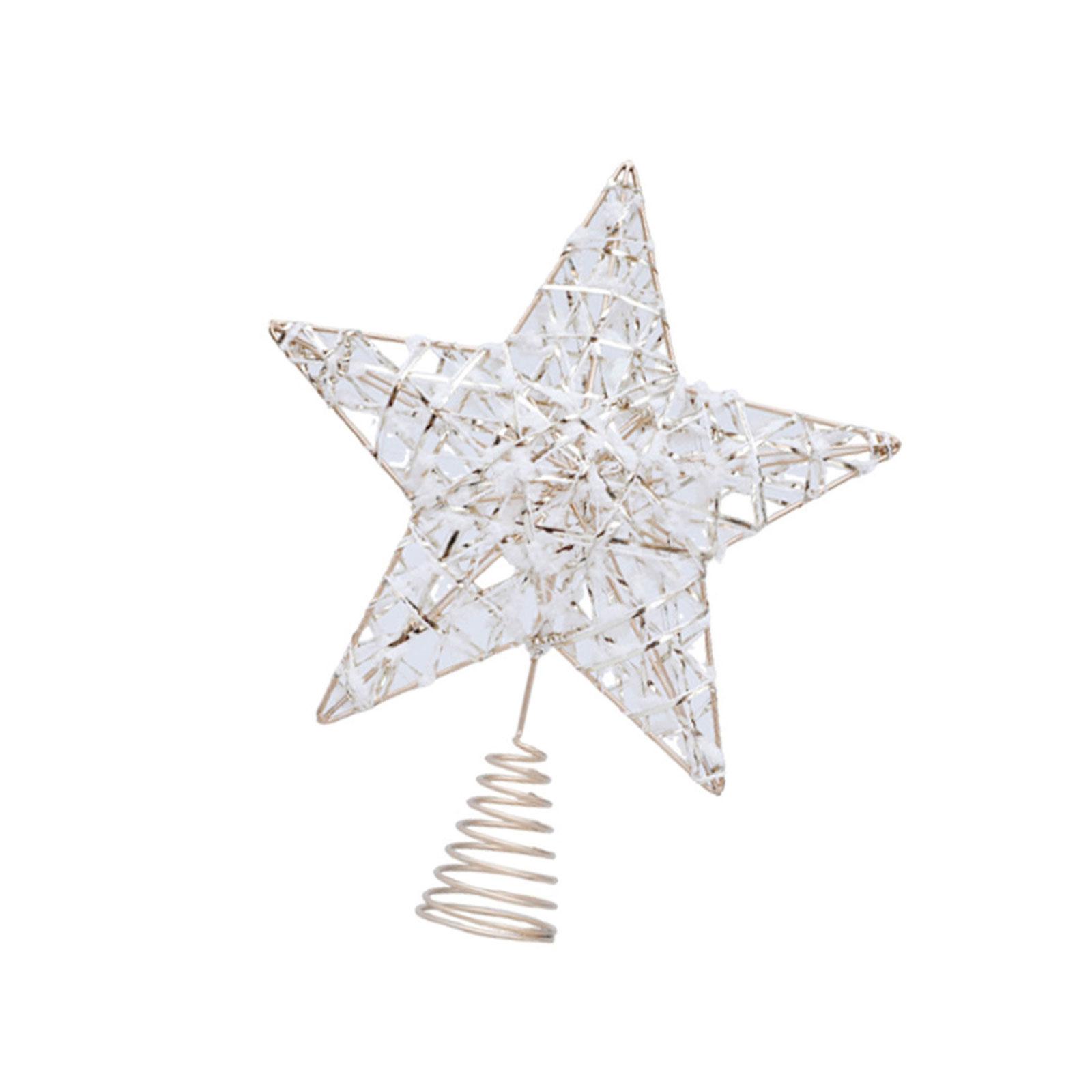 

Champagne Yarn Christmas Star Tree Topper Rust Resistant Iron Decor For Holiday Outdoor Indoor Festive Decorations A