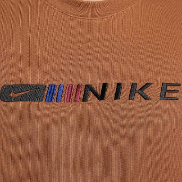 Nike Letter Round Neck Casual Long Sleeve Sweatshirt Men sweatshirt Brown HJ7032-299