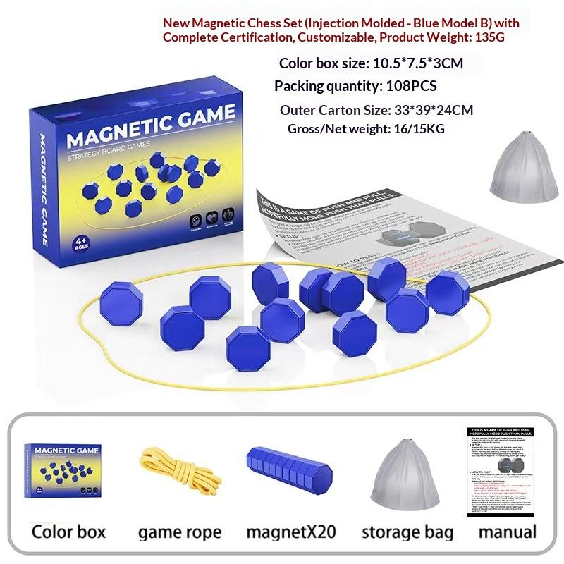 Party Games Magnetic Stones Game Interactive Magnet Board Strategy Game For Family Kids Adults Portable Magnetic Stones Play Set