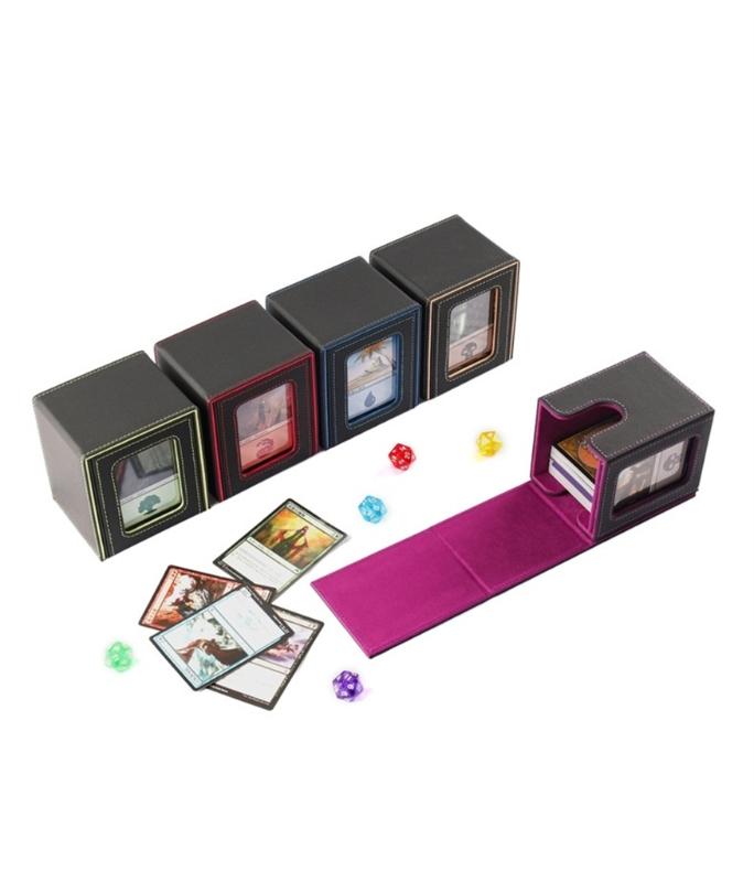 PU Leather Trading Card Deck Storage Box Card Deck Case Organizers Collectible Game Card Collectors Storage Case