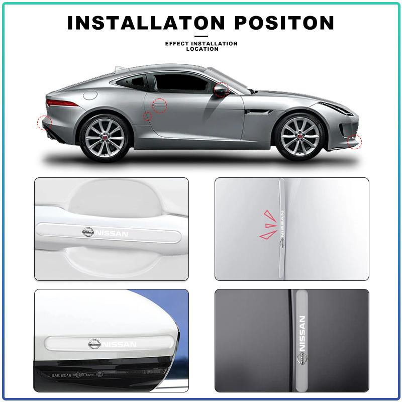 4 Adet Araba Kapı Kolu Koruyucu Sticker Otomatik Styling Nissan Nismo Tiida Sylphy Teana X Trail T30 T32 Almera Qashqai J10 J11 İçin