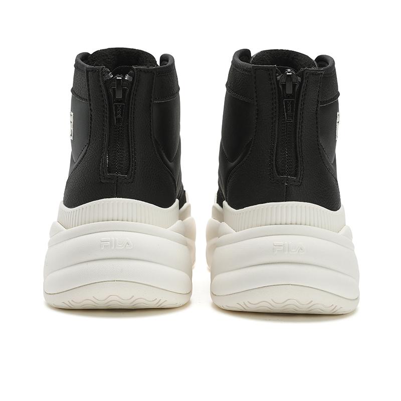 New FILA BREAD Wear Resistant Mid Top Chunky Sneakers Women's Black White F12W441114FBG