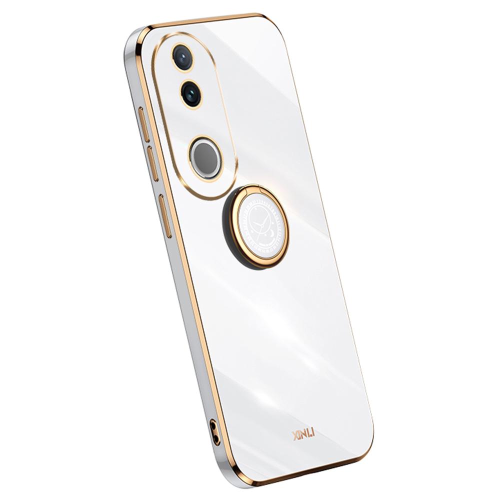 XINLI For vivo V50 5G Case Ring Kickstand Electroplating TPU Phone Cover