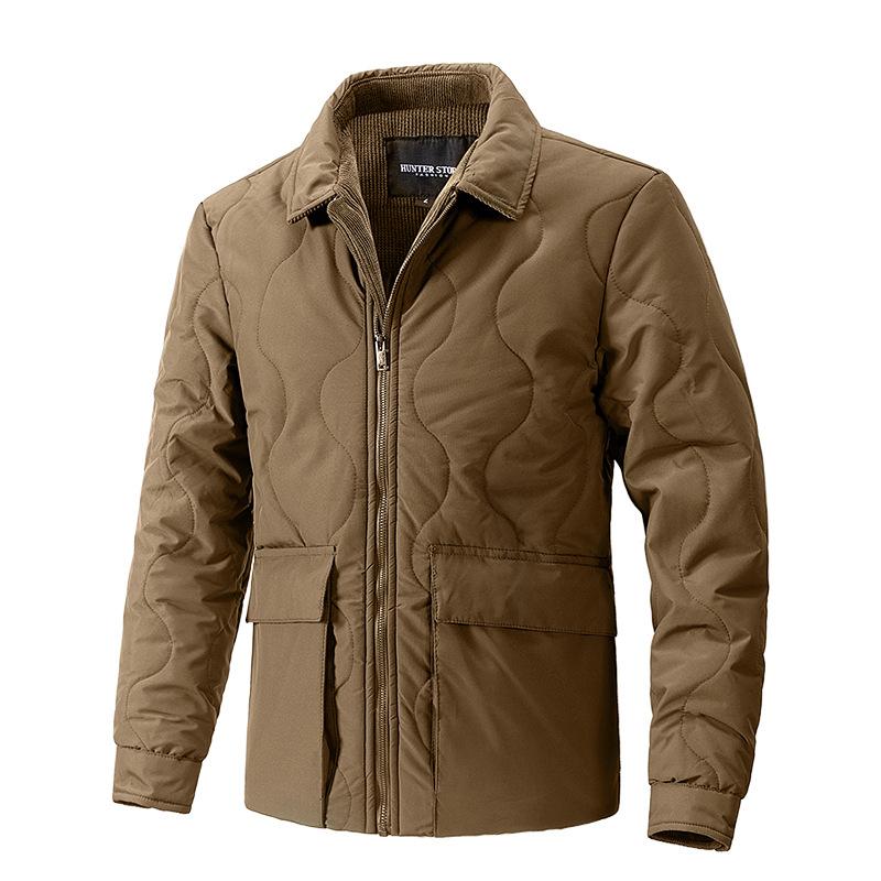 

Autumn Winter Thick Jacket Men Solid Color Jacket Coat Male Fashion Casual Jackets XXXL кавовий