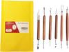 6 Pcs Pottery  Clay Sculpting Tools Double-Sided Smooth Wooden Handles.