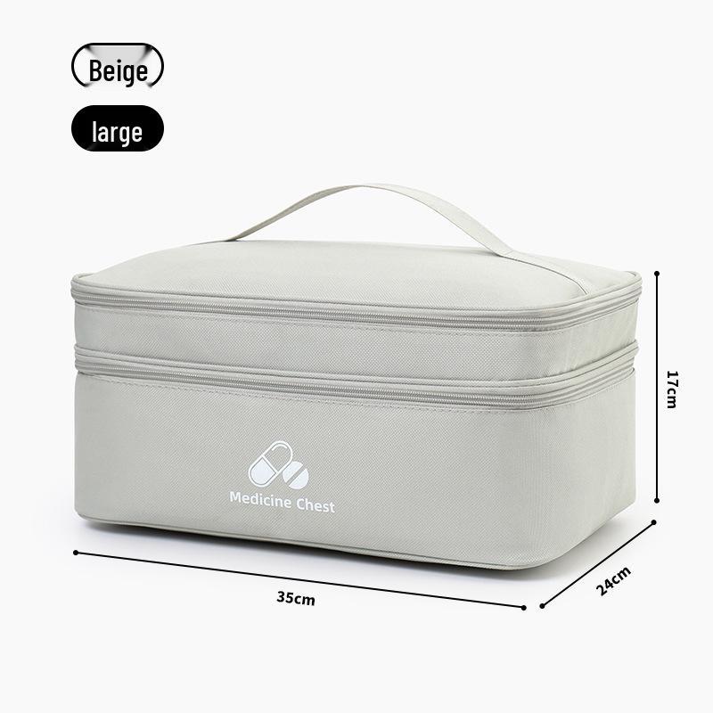 Large Capacity Travel Medicine Bag - Double Layer Portable First Aid Storage