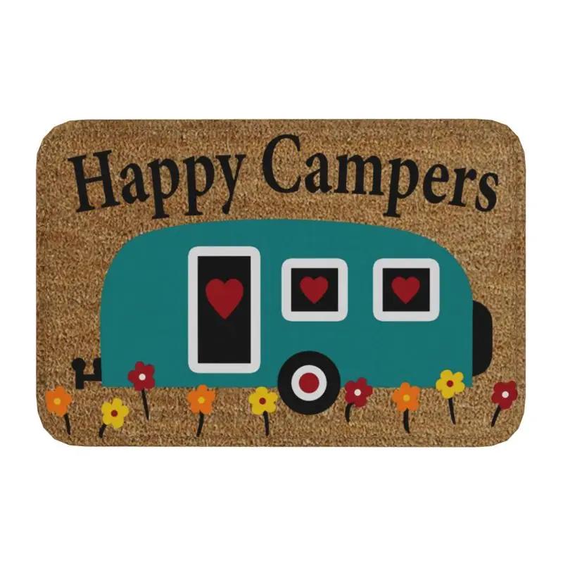 Personalized Happy Camper Doormat Mat Anti-Slip Camping Life Bathroom Kitchen Toilet Rug Carpet 40*60cm