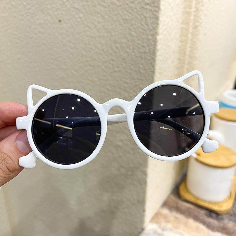 Children's sunglasses Cat's ears round colored glasses sunshade shopping modeling glasses