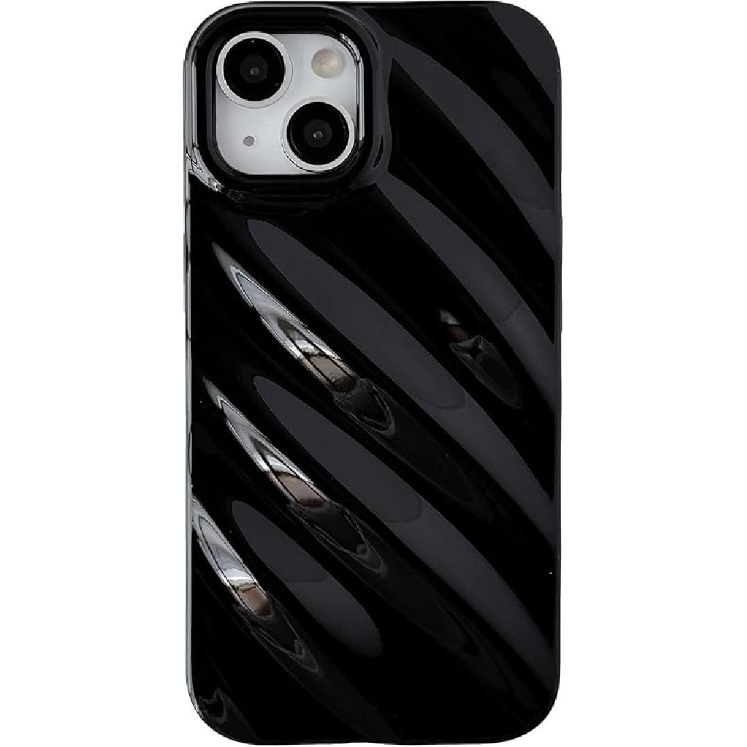 Чехол для iPhone 11 Pro Max, Чехол для телефона с узором из водяных ряби и волн, Защита объектива камеры (хаки) чёрный