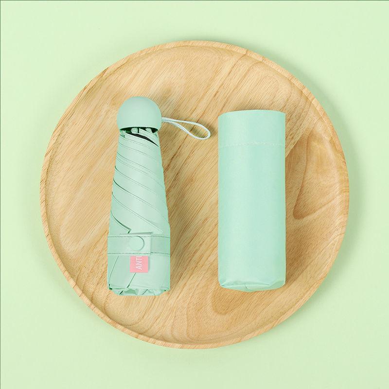 Parasol Capsule Sun Umbrella: 50% Off Mini UV Protection for Women, Dual-Purpose for Sun and Rain.