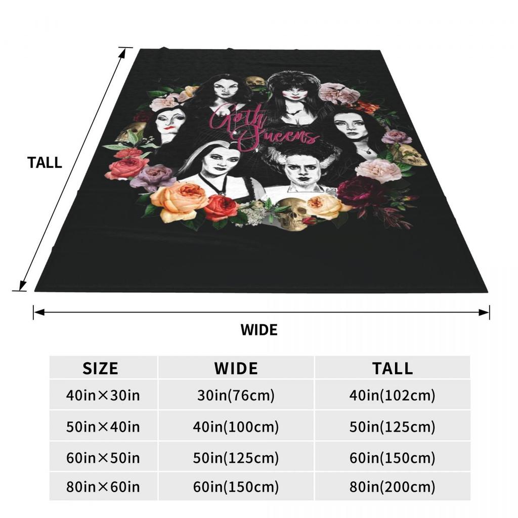 Elviras Mistress Of The Dark Movie Blanket Goth Queen Lily Morticia Picnic Flannel Throw Blanket Warm Chair Sofa Bed Bedspread