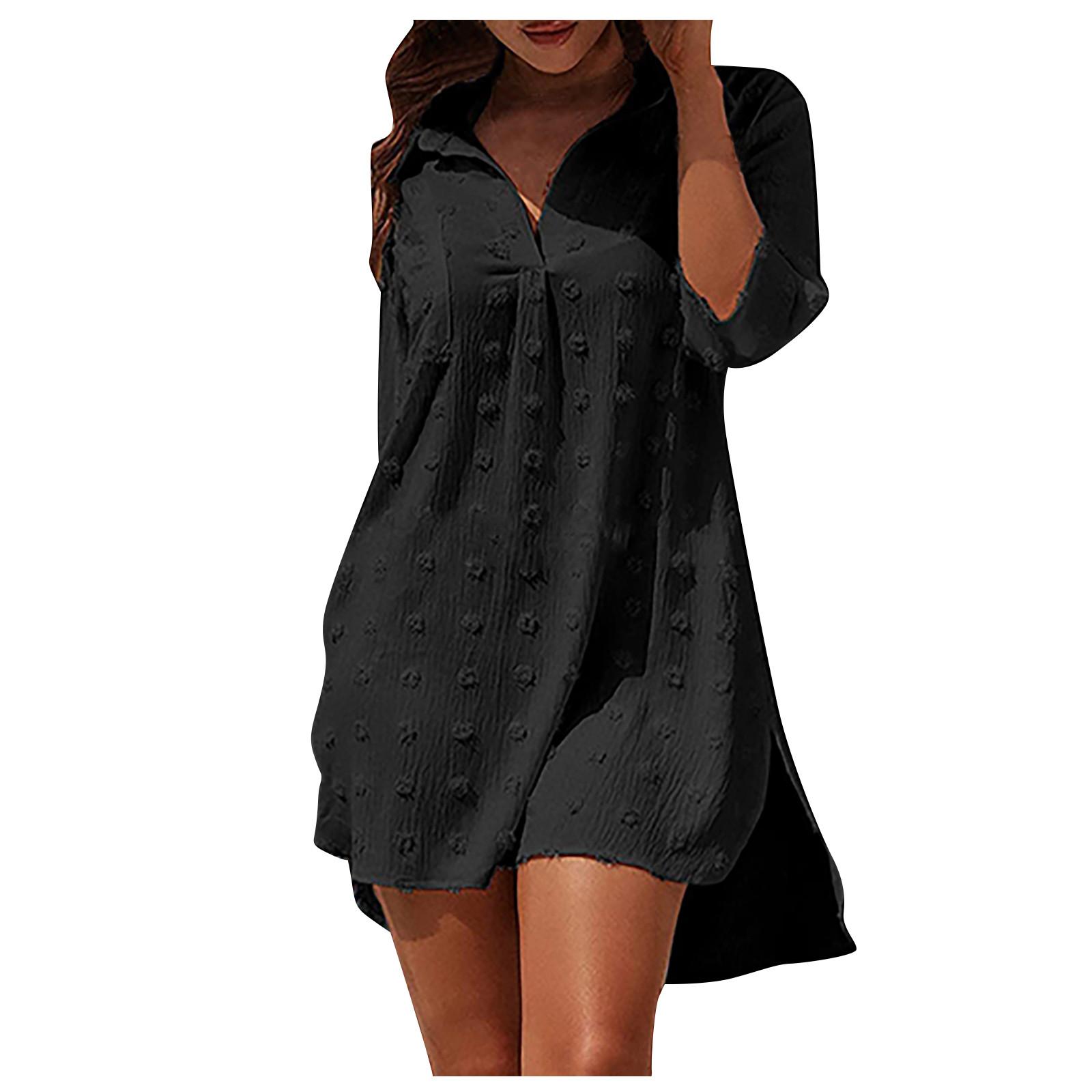 

Женский модный повседневный купальник с карманами и v-образным вырезом, блузка, шифоновое бикини, пляжное платье M чёрный