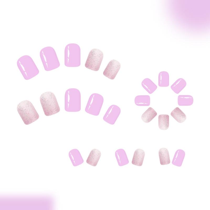 Stylish Purple Flower Press On Nail Comfort Fit Reusable Artificial Nail Quickly Application For Busy Women