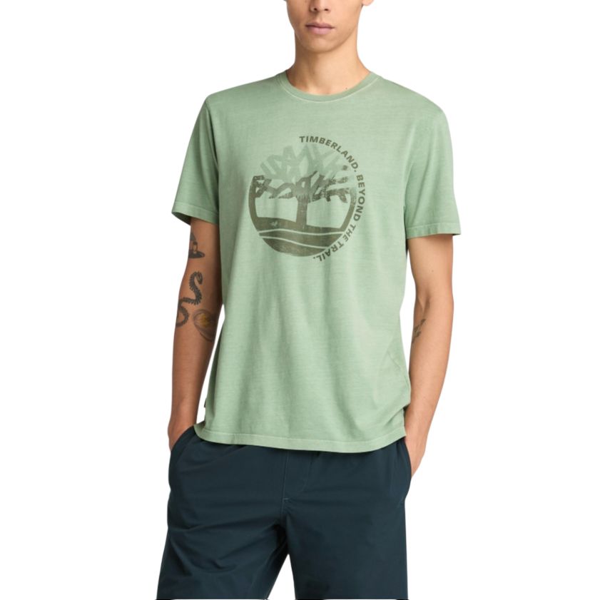 Timberland Męski T-shirt z krótkim rękawem, oddychający, casualowy, outdoorowy, oliwkowy A6BCMEC6