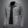 Men's Classic Denim Baseball Jacket: Youthful, Stylish Autumn Outerwear with Lapel