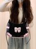 JIAERDI Sweet Cool Black Y2k Shoulder Bags Purse Women Hot Girls Bow Chic Cute Handbag Female Fairycore Underarm Bag Aesthetic