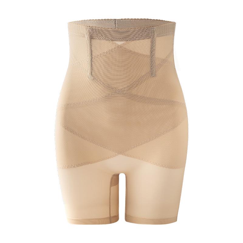 

Женские трусы большого размера с высокой талией и перекрестными лямками из сетки - Корсет для талии и корректирующее белье для ягодиц Large телесный