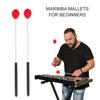 1 Pair Wool Head Keyboard Marimba Mallets with Rubber Fiberglass Handles for Beginners (Red)